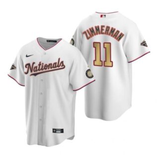 Men's Ryan Zimmerman Washington Nationals Cool Base Jersey Red World Series Champions White Gold WS