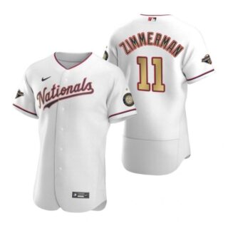 Men's Ryan Zimmerman Washington Nationals Flex Base Jersey Navy World Series Champions White Gold WS