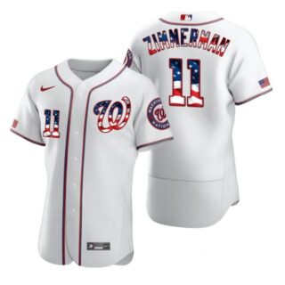 Men's Ryan Zimmerman Washington Nationals Flex Base Jersey Red White Stars