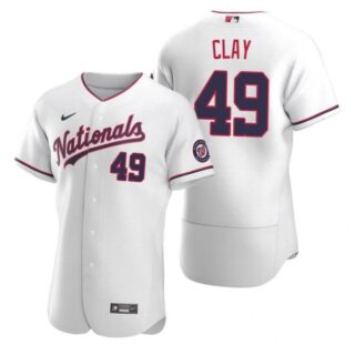 Men's Sam Clay Washington Nationals Flex Base Jersey Red White Alternate