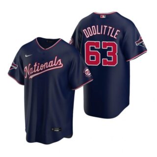 Men's Sean Doolittle Washington Nationals Cool Base Jersey White World Series Champions Navy WS