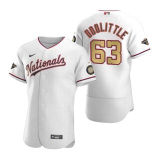 Men's Sean Doolittle Washington Nationals Flex Base Jersey White World Series Champions White Gold WS