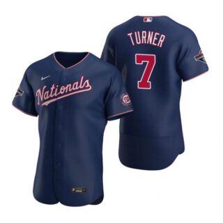 Men's Trea Turner Washington Nationals Flex Base Jersey Navy World Series Champions Navy WS