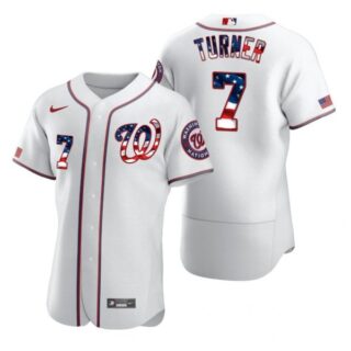 Men's Trea Turner Washington Nationals Flex Base Jersey Black Golden White Stars