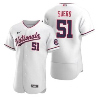 Men's Wander Suero Washington Nationals Flex Base Jersey Black Holographic White Alternate