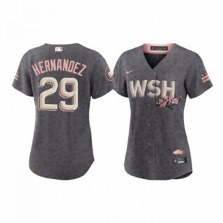 Women's Yadiel Hernandez Washington Nationals Gray 2022 City Connect Cherry Blossom Jersey