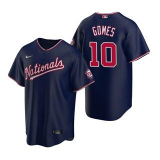 Men's Yan Gomes Washington Nationals Cool Base Jersey Navy Navy
