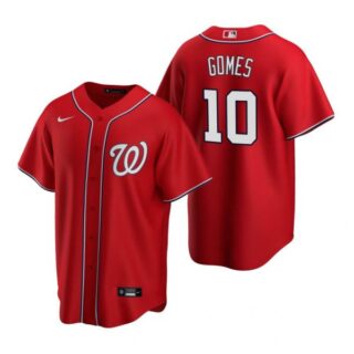 Men's Yan Gomes Washington Nationals Cool Base Jersey Navy Red