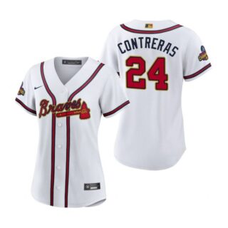 Women's Atlanta Braves William Contreras 2022 Gold Program White Stitched Jersey
