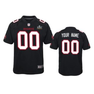 Youth Custom Tampa Bay Buccaneers Black Bound Game Jersey Stitched