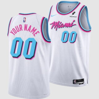Custom Miami Heat Original Vice Swingman White Jerseys