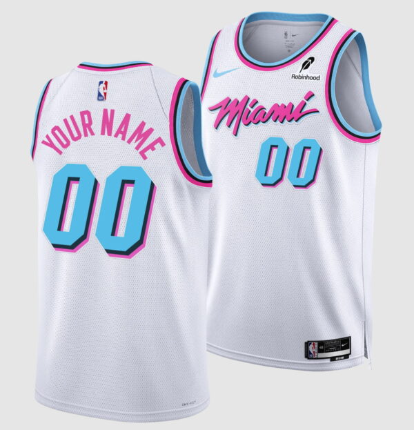 Custom Miami Heat Original Vice Swingman White Jerseys