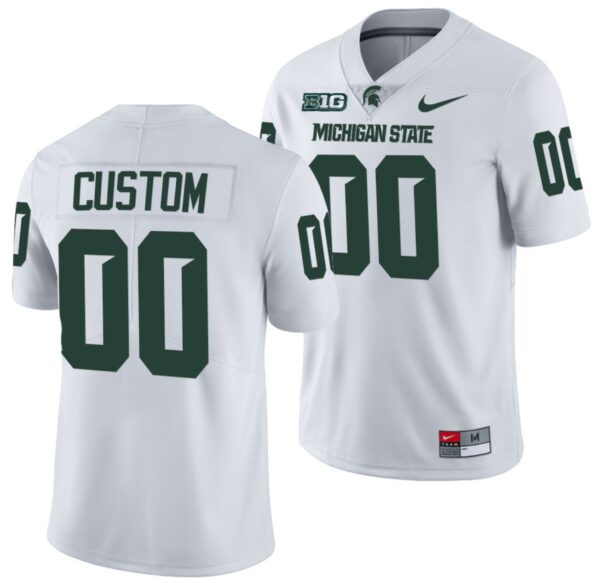 Custom Michigan State Spartans Jersey Name and Number College NCAA Football Limited White