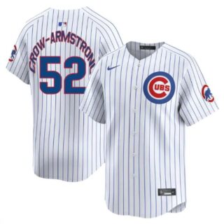 Men's Chicago Cubs #52 Pete Crow-Armstrong White Home Limited Stitched Baseball Jersey