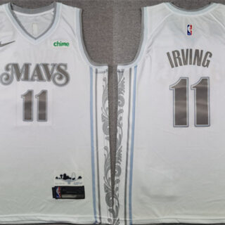 Men's Dallas Mavericks #11 Kyrie Irving White 2024-25 City Edition Stitched Basketball Jersey