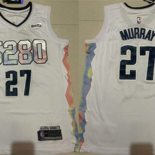 Men's Denver Nuggets #27 Jamal Murray White 2024-25 City Edition Stitched Basketball Jersey