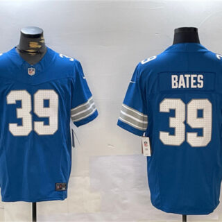 Men's Detroit Lions #39 Jake Bates Blue 2024 F.U.S.E. Vapor Limited Stitched Jersey