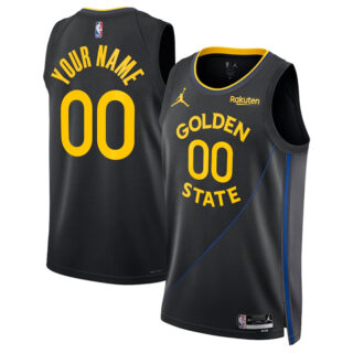 Men's Golden State Warriors Active Player Custom Black 2024 25 Statement Edition Stitched Basketball Jersey