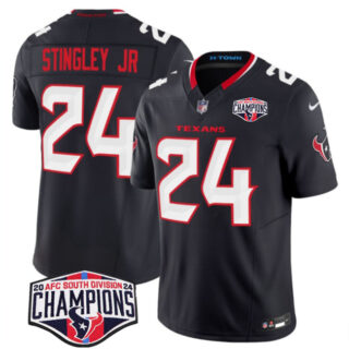 Men's Houston Texans #24 Derek Stingley Jr. Navy F.U.S.E. 2024 AFC South Division Champions Vapor Limited Stitched Football Jersey