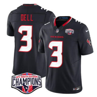 Men's Houston Texans #3 Tank Dell Navy F.U.S.E. 2024 AFC South Division Champions Vapor Limited Stitched Football Jersey