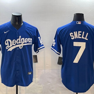 Men's Los Angeles Dodgers #7 Blake Snell Royal Cool Base Stitched Baseball Jersey
