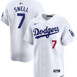 Men's Los Angeles Dodgers #7 Blake Snell White 2024 Home Limited Stitched Baseball Jersey