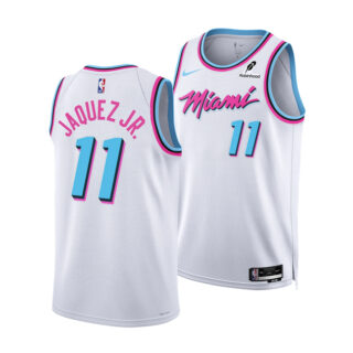 Men's Miami Heat #11 Jaime Jaquez Jr. White 2024 25 City Edition Stitched Basketball Jersey
