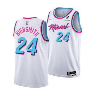 Men's Miami Heat #24 Haywood Highsmith White 2024 25 City Edition Stitched Basketball Jersey