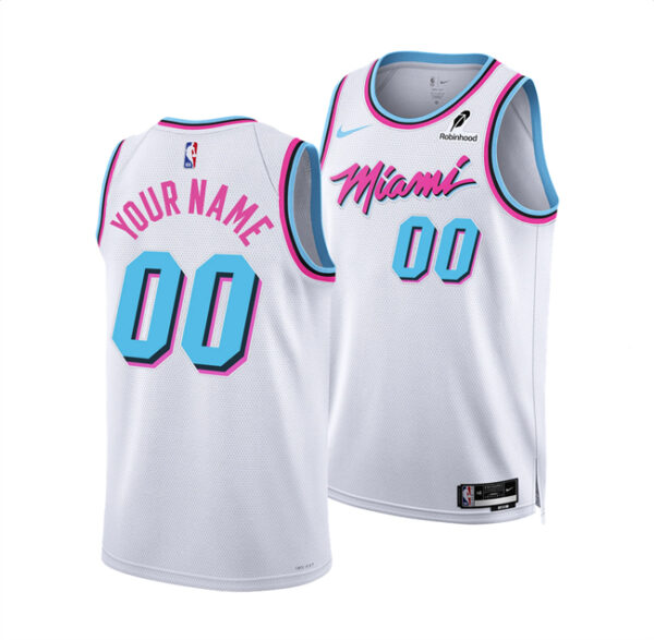Men's Miami Heat Active Player Custom White 2024 25 City Edition Stitched Basketball Jersey