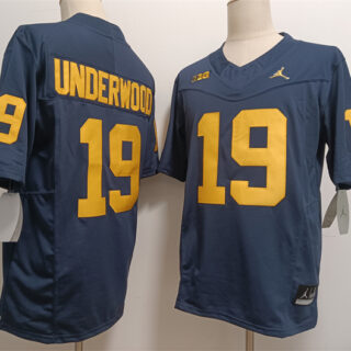 Men's Michigan Wolverines #19 Bryce Underwood Navy 2024 F.U.S.E. Stitched Jersey
