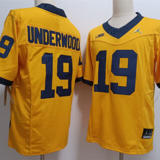 Men's Michigan Wolverines #19 Bryce Underwood Yellow 2024 F.U.S.E. Stitched Jersey