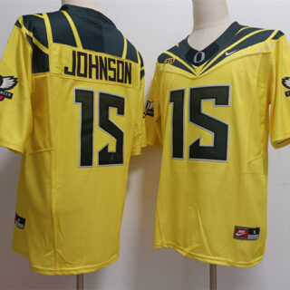 Men's Oregon Ducks #15 Tez Johnson Yellow 2024 F.U.S.E. Stitched Jersey