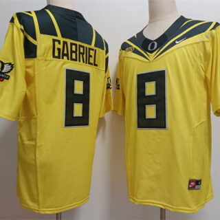 Men's Oregon Ducks #8 Dillon Gabriel Yellow 2024 F.U.S.E. Stitched Jersey