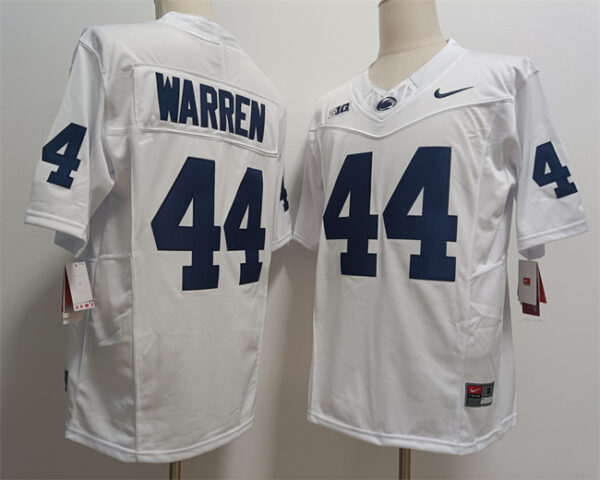 Men's Penn State Nittany Lions #44 Davis Warren White 2024 F.U.S.E. With Name Stitched Jersey
