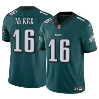 Men's Philadelphia Eagles #16 Tanner McKee Green 2024 F.U.S.E. Vapor Untouchable Limited Stitched Football Jersey