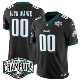 Men's Philadelphia Eagles Active Player Custom Black 2024 NFC East Champions F.U.S.E. Vapor Untouchable Limited Stitched Football Jersey