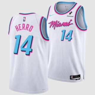 Miami Heat #14 Tyler Herro Vice Swingman White Jersey
