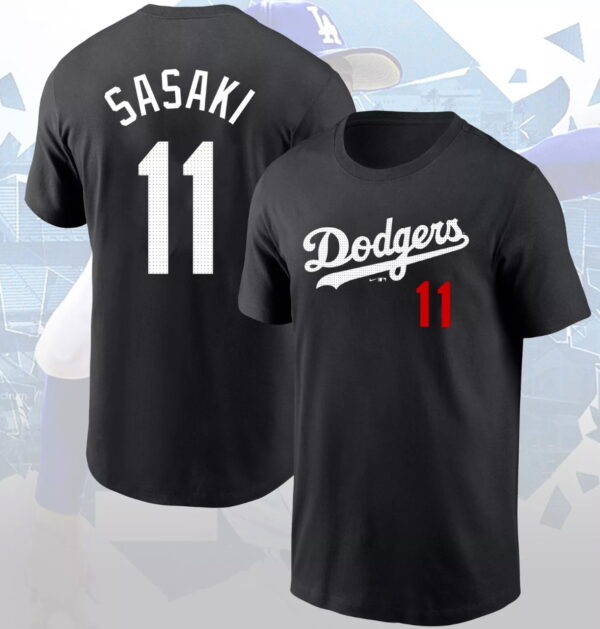 Men's Roki Sasaki #11 Los Angeles Dodgers T-shirt