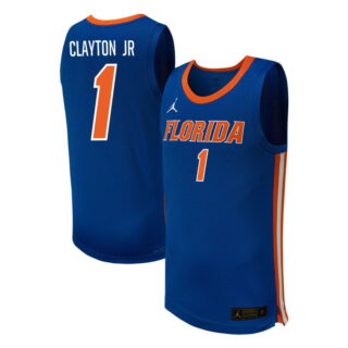 Men's Florida Gators #1 Clayton JR. Blue Limited Jersey