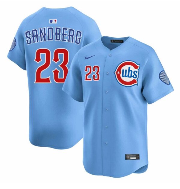 Men's Chicago Cubs #23 Ryne Sandberg Blue 2024 25 2nd Alternate Limited Stitched Baseball Jersey