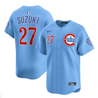 Youth Chicago Cubs #27 Seiya Suzuki Blue 2024 25 2nd Alternate Limited Stitched Baseball Jersey