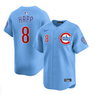 Youth Chicago Cubs #8 Ian Happ Blue 2024 25 2nd Alternate Limited Stitched Baseball Jersey