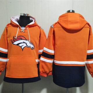 Men's Denver Broncos Blank Orange Ageless Must-Have Lace-Up Pullover Hoodie
