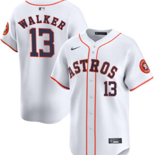 Men's Houston Astros #13 Christian Walker White 2025 Home Limited Stitched Baseball Jersey