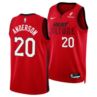 Men's Miami Heat #20 Kyle Anderson Red 2025 City Edition Stitched Basketball Jersey