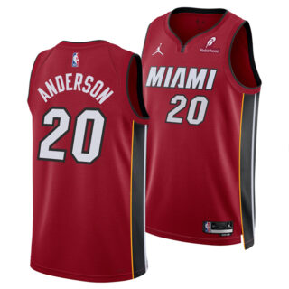 Men's Miami Heat #20 Kyle Anderson Red 2025 Statement Edition Swingman Stitched Basketball Jersey