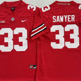 Men's Ohio State Buckeyes #33 Jack Sawyer Red Limited Stitched Jersey