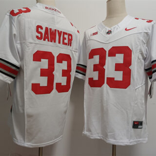 Men's Ohio State Buckeyes #33 Jack Sawyer White 2025 F.U.S.E. Limited Stitched Jersey