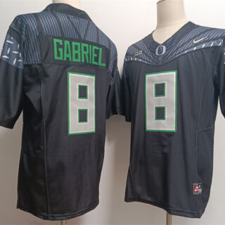 Men's Oregon Ducks #8 Dillon Gabriel Black 2024 F.U.S.E. Stitched Jersey