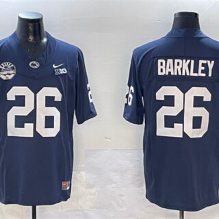 Men's Penn State Nittany Lions #26 Saquon Barkley Navy 2024 Fiesta Bowl Champions Patch F.U.S.E. Vapor Limited Stitched Jersey